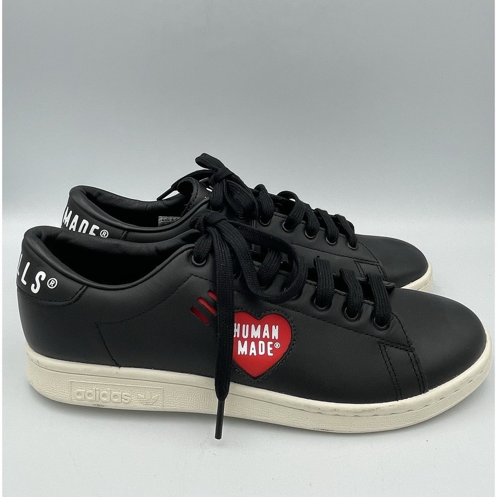 Men's Adidas Originals Stan Smith Human Made Shoes Black/White FY0736 Size 7 View 2